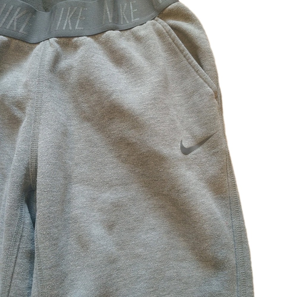 Nike Dri-Fit Sweatpants Women's Size Medium Gray Taper Leg Wide Elastic Waist - Picture 2 of 11